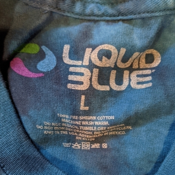 Liquid Blue American Flag Tie-dyed Tank Top USA Patriotic Large - Picture 2 of 4